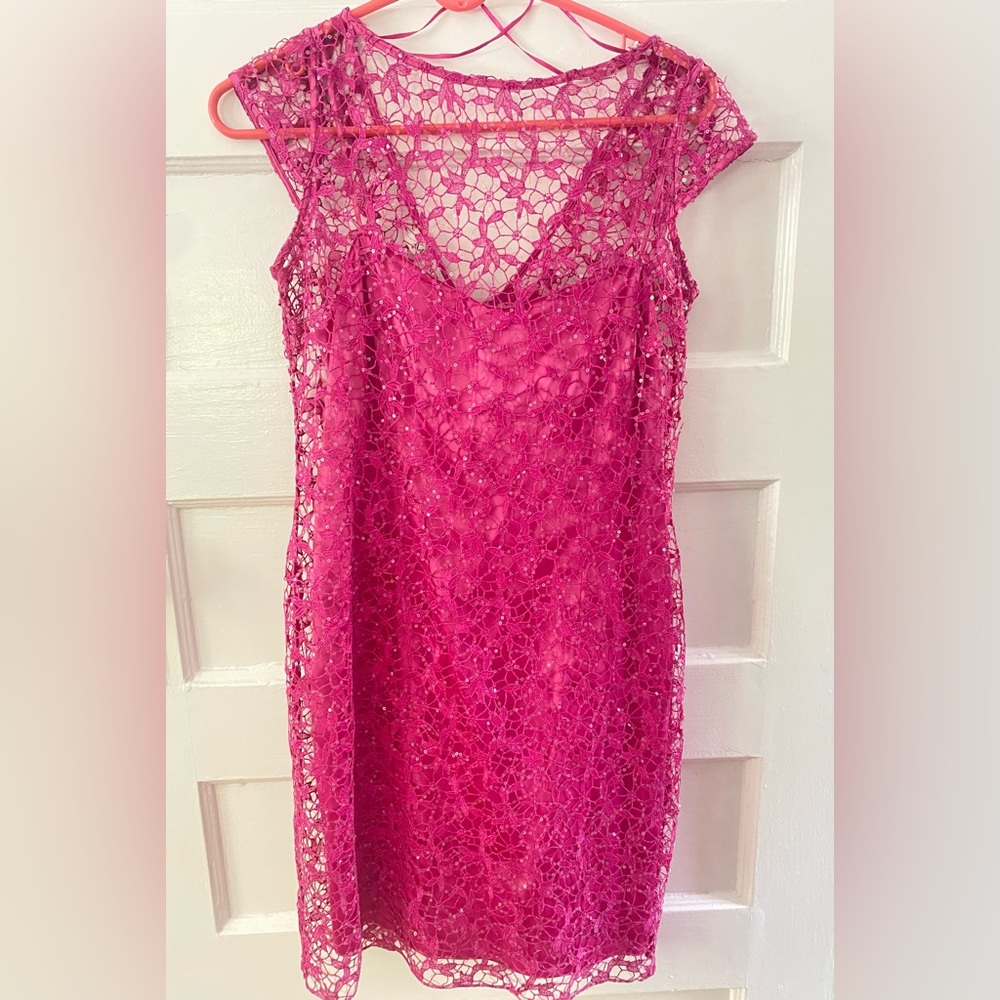 Kay Unger pink dress